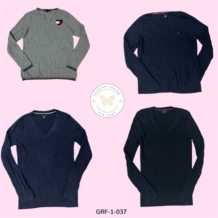 Y2K Tommy Hilfiger Knit Sweater – Retro Preppy Street Style (GRF-1-037)