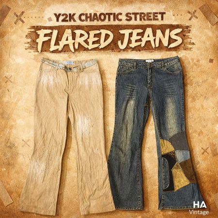 Y2K Street Chaos Flared Jeans