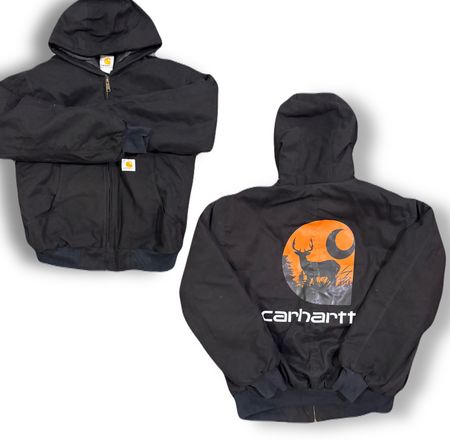 Carhartt rework style black hooded jacket