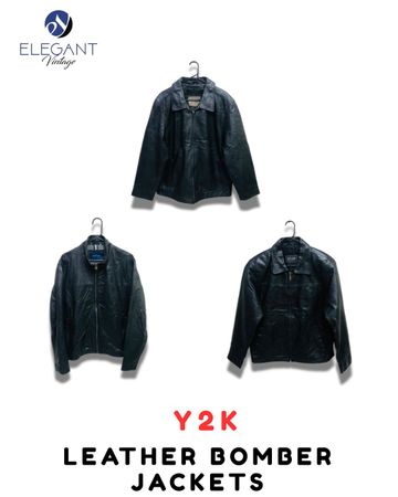 Y2K Leather Bomber Jackets - EV1919