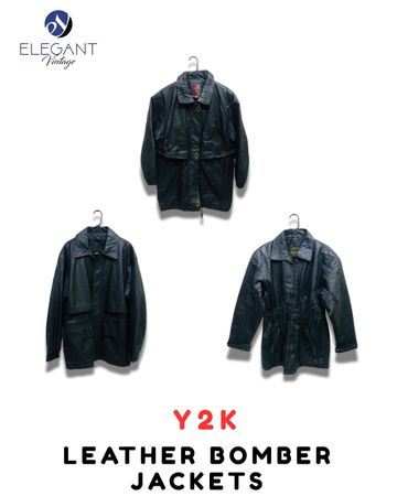 Y2K Leather Bomber Jackets - EV1920