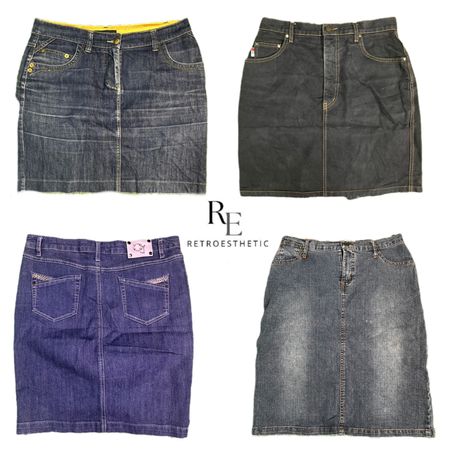 Y2K NYC IT Gorl Denim Midi Skirts  RE-2724