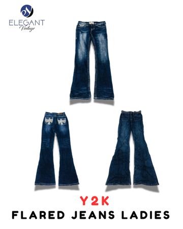 Jeans a zampa d'elefante Y2K per donne - EV1934