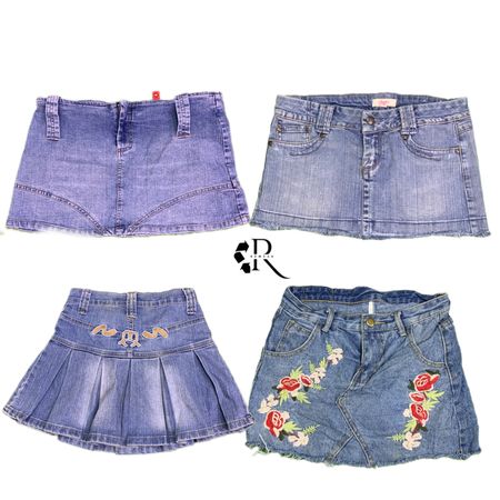 Y2K Paris Hilton Era Denim Micro Mini Skirt Rw-1456