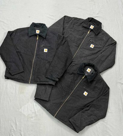 Carhartt acid wash rework style black hooded jackets