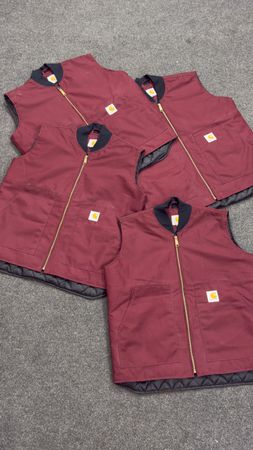 CARHARTT GILLET BURGUNDY REWORK STYLE