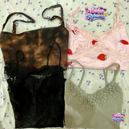 Ensemble de camisole en dentelle et imprimé VR-195 Y2K