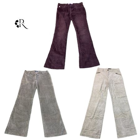Y2K Unique Flare Corduroy Pant RW-1447