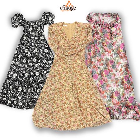 VPX1004 Y2K Floral Full Dresses