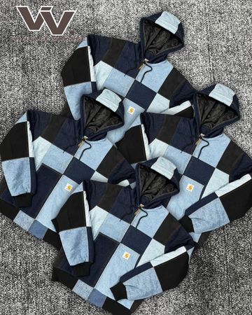 Carhartt reworked style denim patchwork active jackets #12126