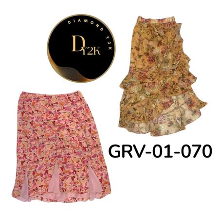 Jupe en polyester Y2K - Tissu doux style années 2000 (GRV-01-070)