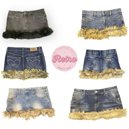 Jupes Y2K Mini / Midi avec garniture en fourrure