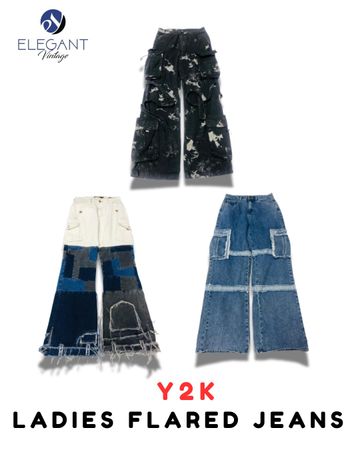Jeans a zampa d'elefante per donne Y2K - EV2027