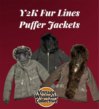 Y2K Fur Lines Puffer Jackets - (13/01)
