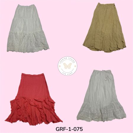Vintage Y2K Cotton Skirt – Cute Casual Streetwear (GRF-1-075)