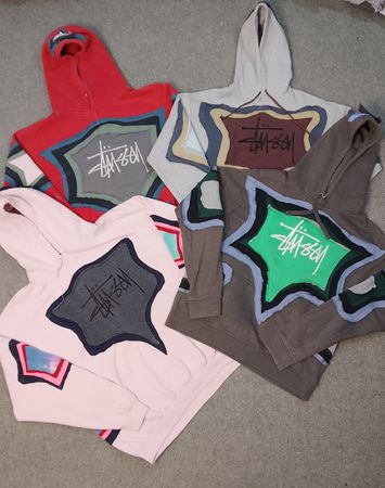 Stussy rework style multicolor sweatshirt