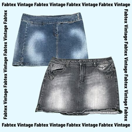 (FV-874) Y2K Denim Verzierten Mini-Röcke
