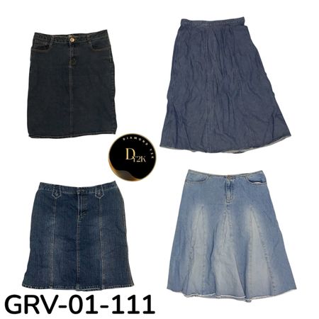 Simple Y2K Denim Midi,Long Skirt – Daily Fashion  (GRV-01-111)