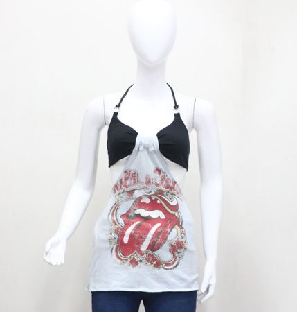 CR1122 Abito Halter Grafico Riciclato