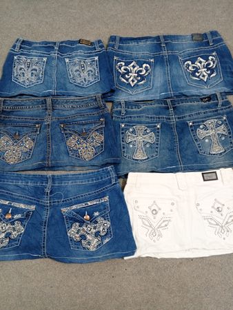 HD1311 Ladies Upcycled Y2K Denim Micro Mini Skirts
