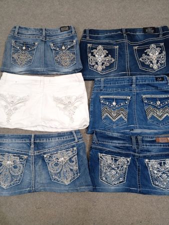 HD1310 Ladies Upcycled Y2K Denim Micro Mini Skirts