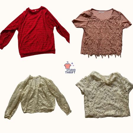 Deep Red Lace-Feel Y2K Top(MT-013)