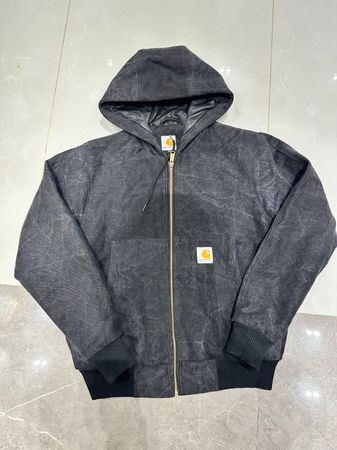 Carhartt acid wash rework style black hooded jackets