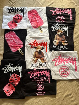 Stussy rework style mix design tees