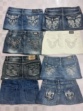 R351 Upcycled Ladies Embellished Micro Mini Skirts
