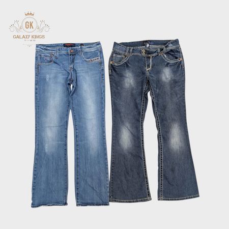 Y2K Embroidery Flare Jeans