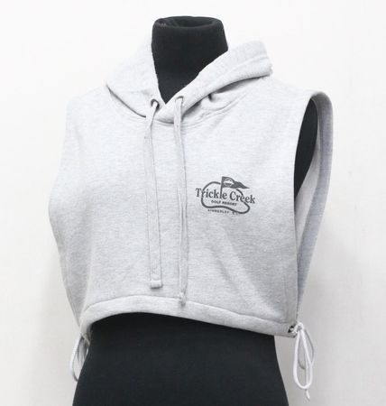 CR1122  Upcycled Hooded Crop Top