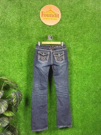 Y2K Flare Embroidered & Embellished Jeans | FO-55