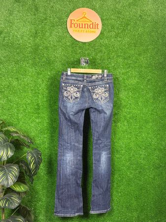 Y2K Flare Embroidered & Embellished Jeans | FO-58