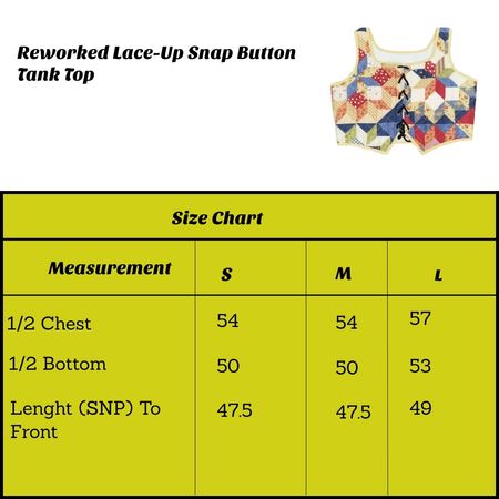 Upcycled Lace-Up Snap Button Tank Top