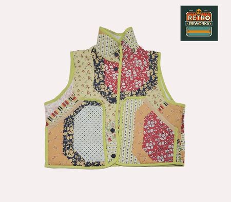 Upcycled Front Button Quilt Gilet
