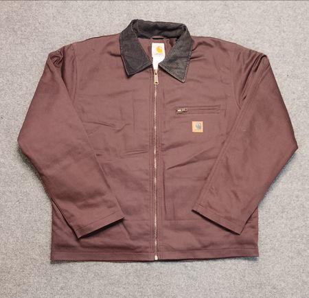 Carhartt rework style maroon Detroit jacket