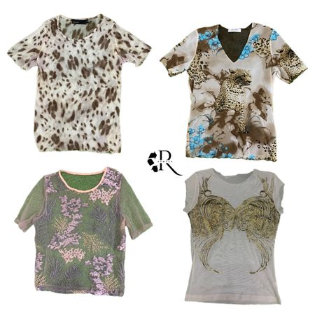 Y2K Forest Vibe Mesh Tops RW-1458