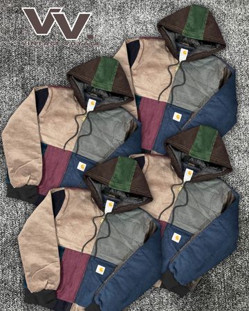 Carhartt reworked style corduroy patchwork hooded jackets #16126