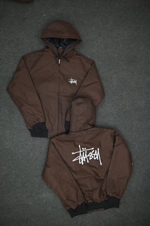 Stussy Dark Brown Active Wear Rework Style Jackets, Stussy Embroidery (front & back), (SE-001), 5 pcs