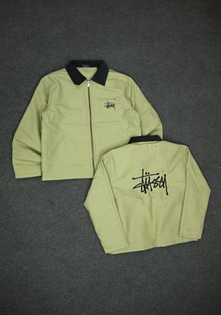 Stussy Light Green Detroit Rework Style Jackets, Stussy Embroidery (front & back), (SE-010), 5 pcs
