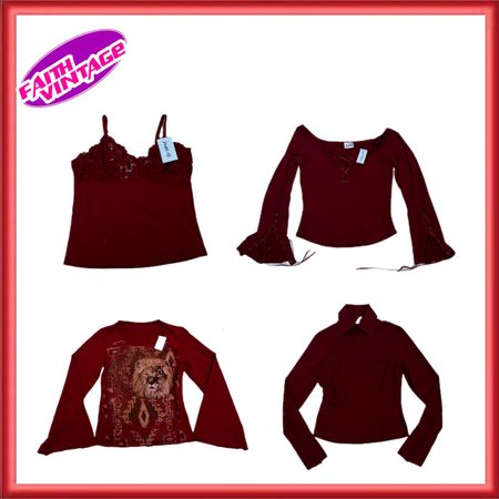 Red Zone Y2K mix Top Skirt and Dress Bundle (FV-389)