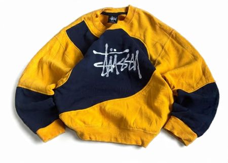 Stussy Rework style patch work sweatshirt