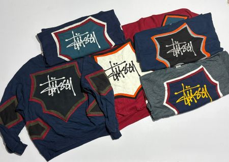 Stussy Rework style patch work sweatshirt