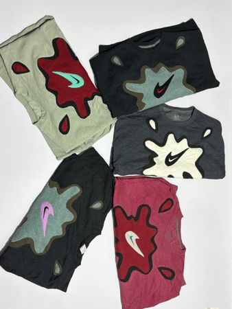 Nike rework style patch work sweatshirt