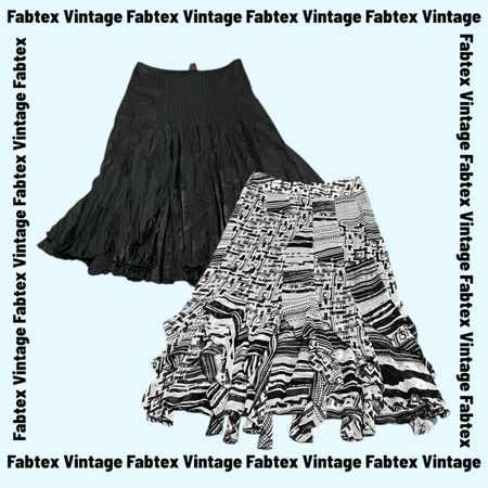 (FV-885) Y2K Schwarze & Weiße Ästhetik Feen Maxiröcke