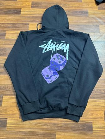 Stussy rework style fuzzy dice hoodie