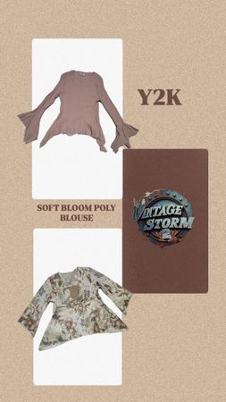 Y2K Soft Bloom Poly Blouse