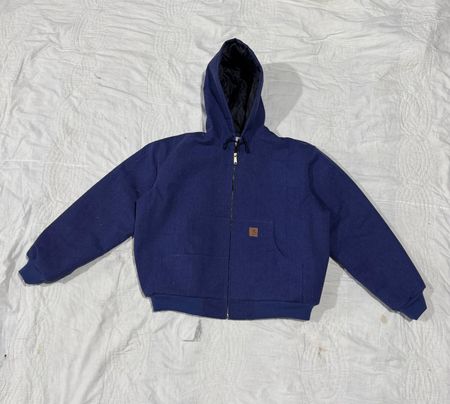 Rework style blue carhart workwear jacket