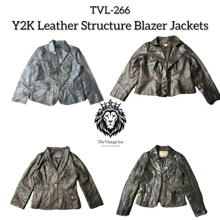Y2K Leather Structure Blazer Jackets (TVL-266)