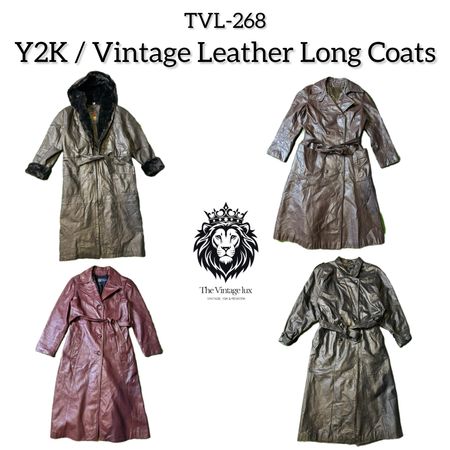 Y2K / Vintage Leather Long Coats (TVL-268)